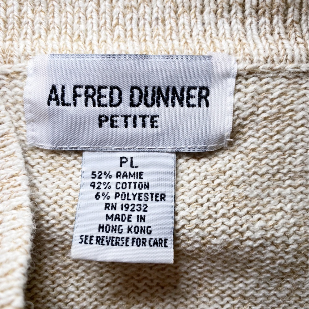 Alfred Dunner Cream Cardigan with Leaf Motif - Picture 9 of 15